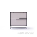 Cabeceira Nova Cesta de Armazenamento Organizar Móveis de Quarto Branco Luxo Moderno Cabeceira Mesa de Cabeceira com Rodas Metal Lado da Cama